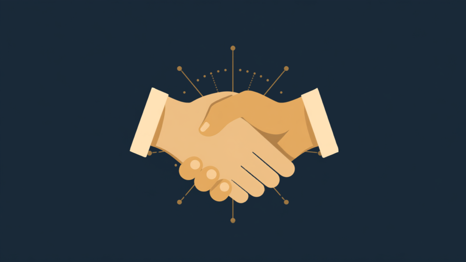 Illustration of a handshake representing carrier partnership