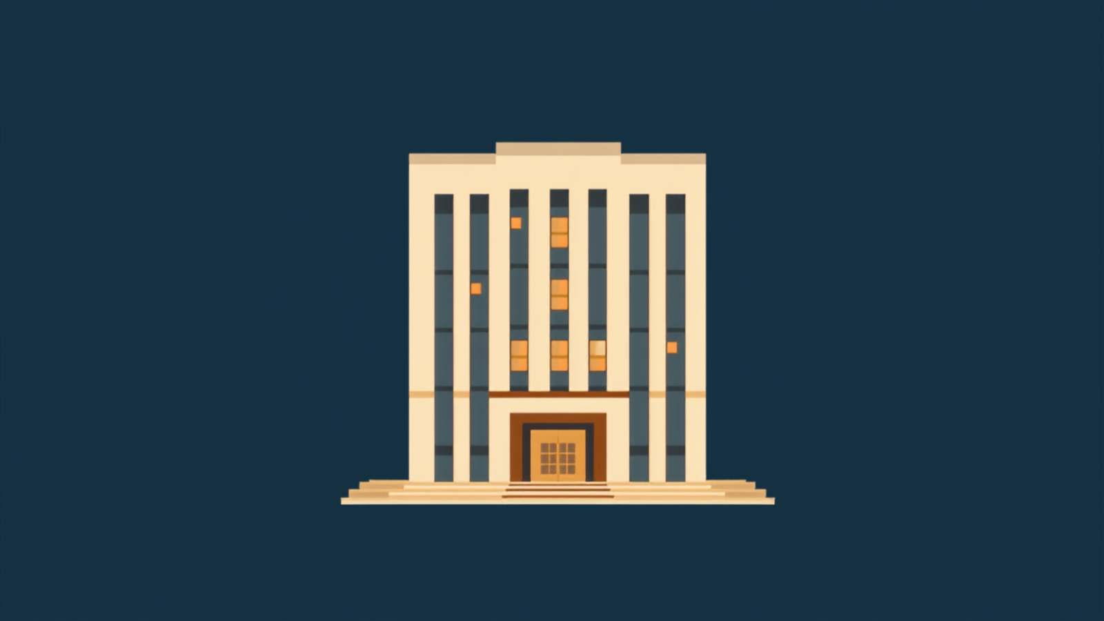 Illustration of a commercial office building representing business insurance